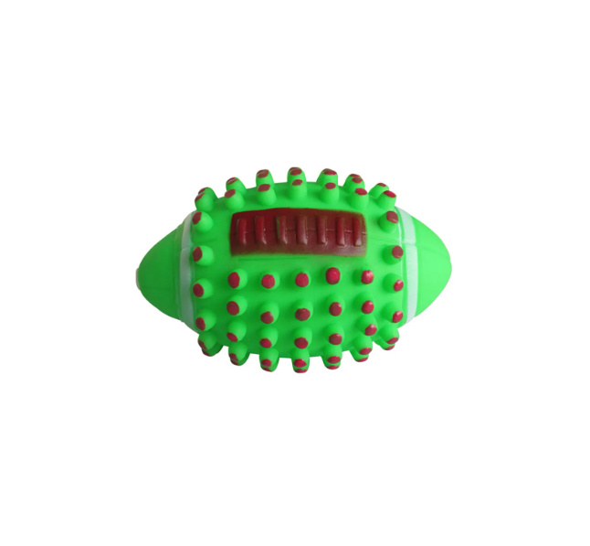 Jucarie pentru caini, Zola®, minge rugby, sunet, 11 cm, verde