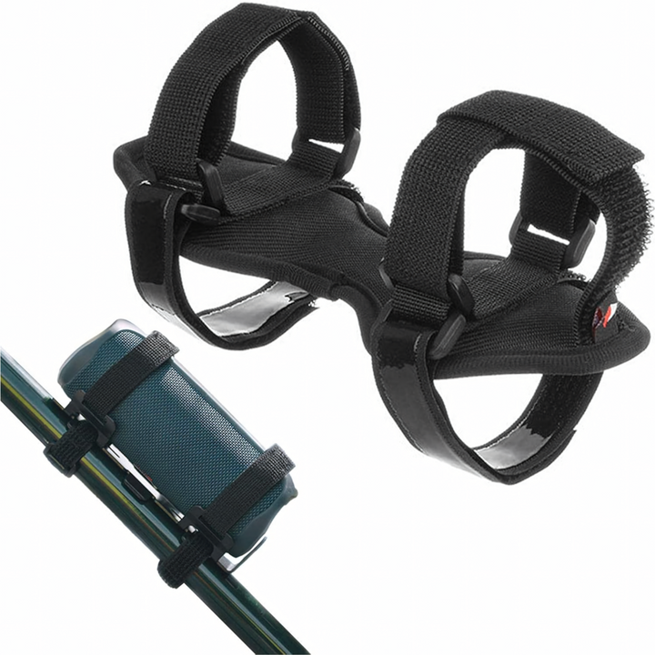Suport boxa/sticla pentru bicicleta/trotineta, Zola, prindere velcro, montare ghidon/cadru/portbagaj, circumferinta maxima 35 cm, PVC, negru