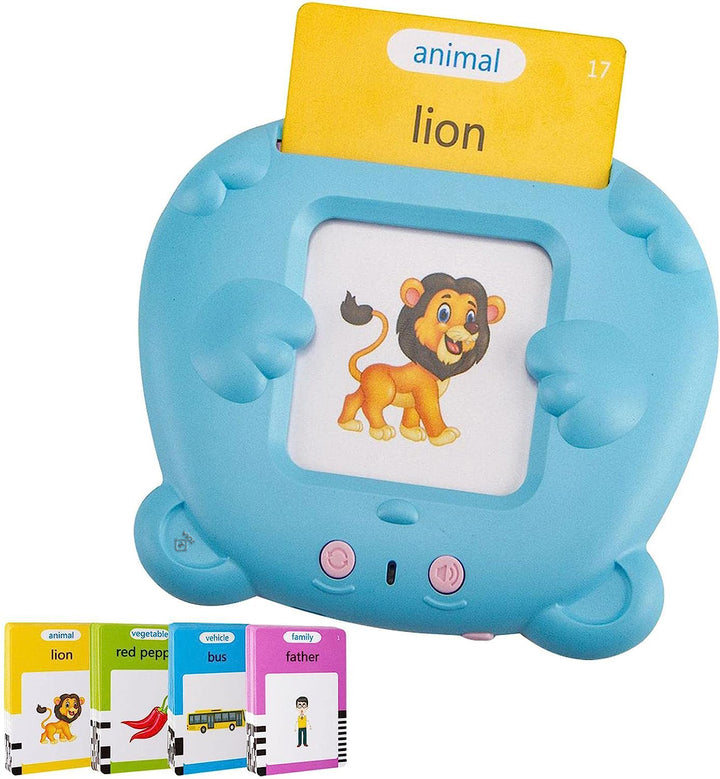 Jucarie educativa, Zola®, cititor de carduri in limba engleza, 112 carti si 224 de cuvinte, incarcare MicroUSB, albastru