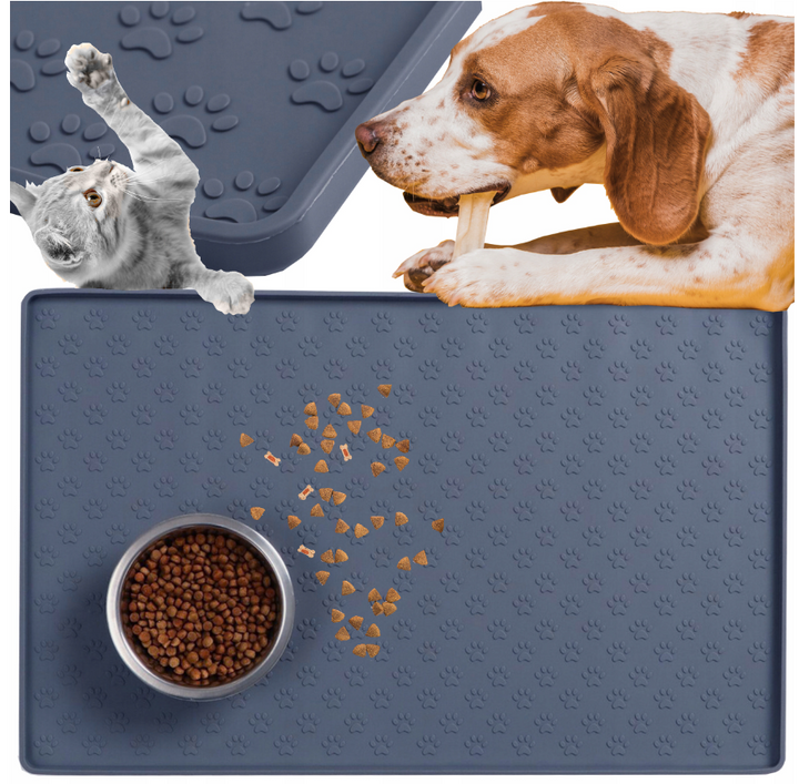 Covoras pentru hranirea animalelor, Zola®, impermeabil, antiderapant, 30x38 cm, gri