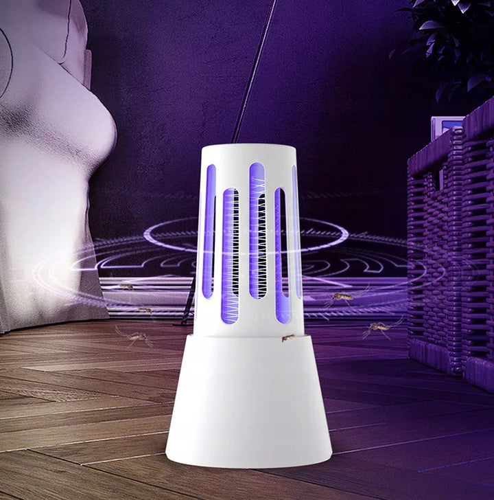 Lampa UV impotriva insectelor, Zola, USB, 5W,  plastic, recipient detasabil pentru insecte, 19x10 cm, alb