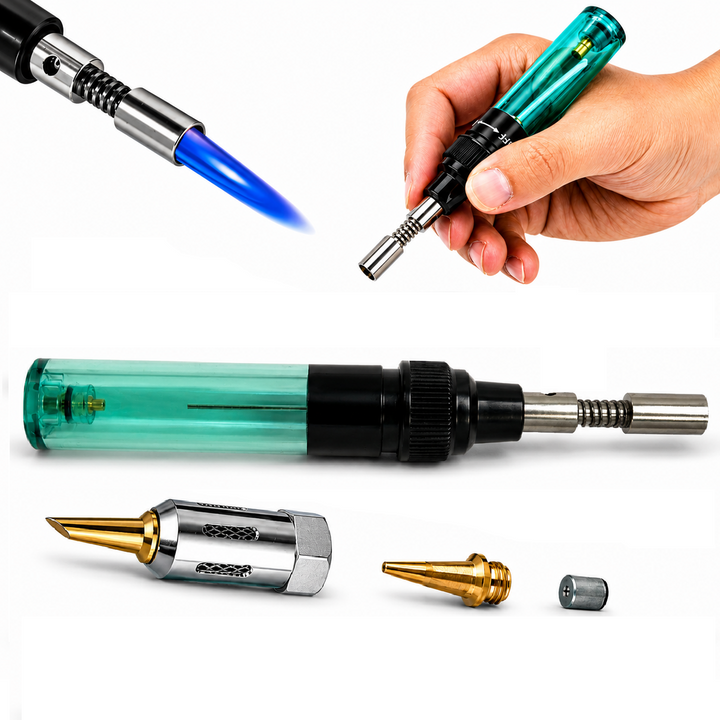 Pistol de lipit cu pecizie 3 in 1 cu gaz, Zola, reglare flacara, 400-1300°C, rezervor 8 ml, portabil
