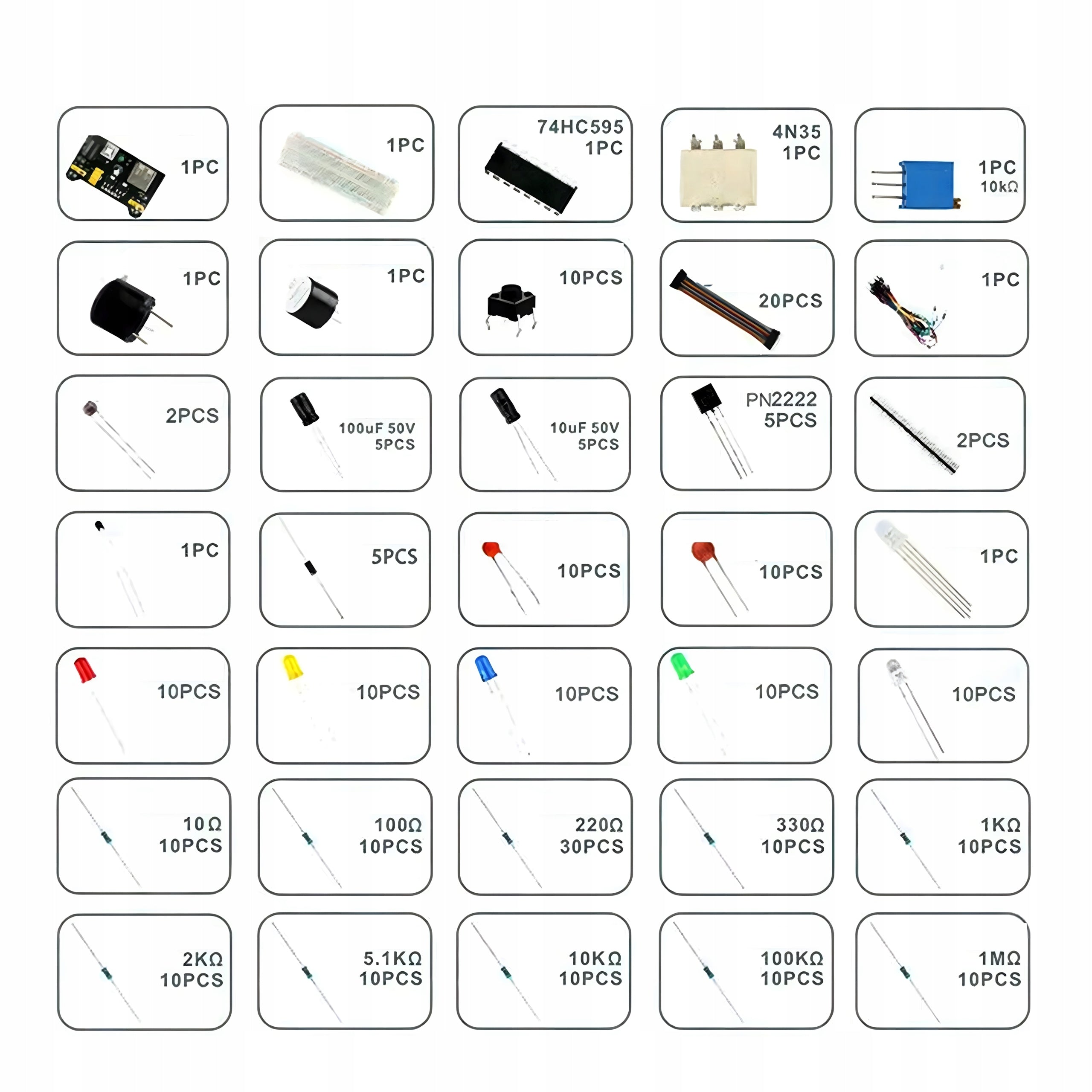 Kit de programare pentru incepatori, Zola, 370 de elemente, modul UNO R3, componente electronice, LED, multicolor