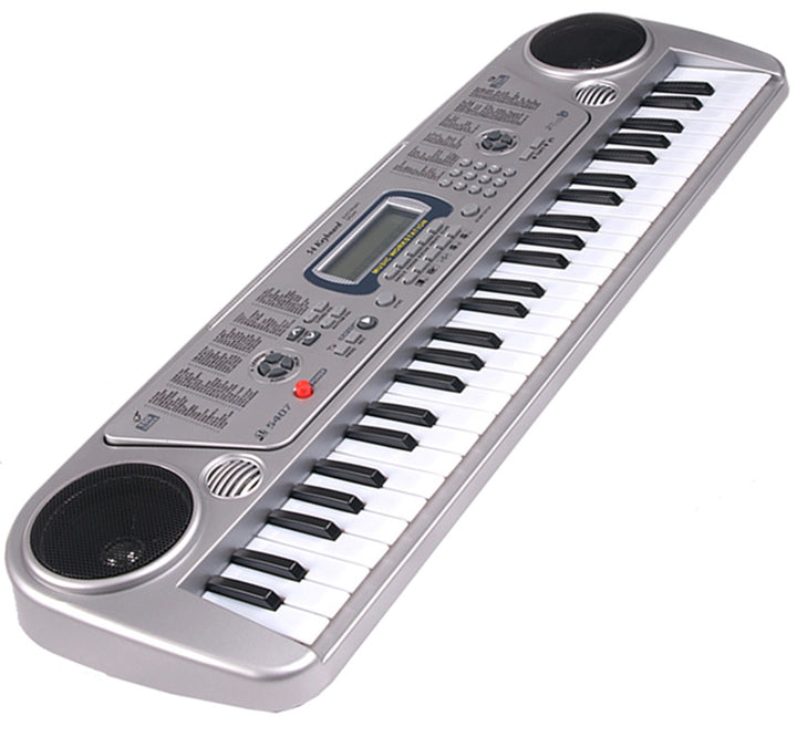 Orga electronica, Zola®, cu microfon, afisaj LCD, 54 clape, plastic, 61x20.5x6.5 cm, gri