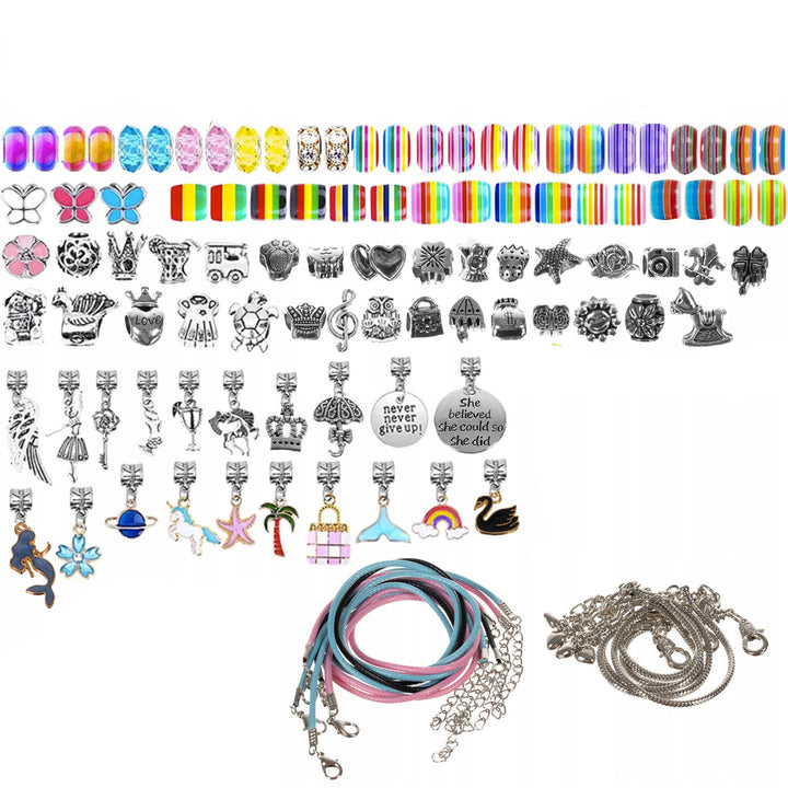 Set pentru creat bratari si lantisoare, Zola®, 96 charmuri , cutie depozitare
