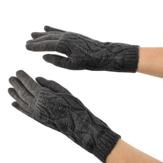 Manusi de iarna , Zola®, 2 in 1, functie Touchscreen, model tricotat, gri, universale