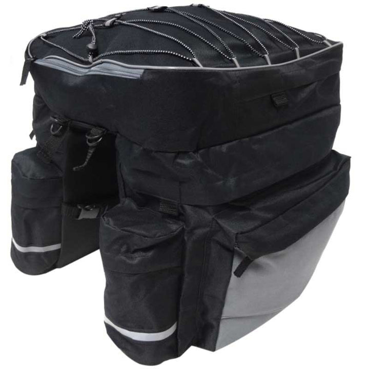 Geanta pentru bicicleta,  Zola®, cu elemente reflectorizante, benzi elastice pentru atasarea bagajelor suplimentare, neagra, 38x39x43 cm