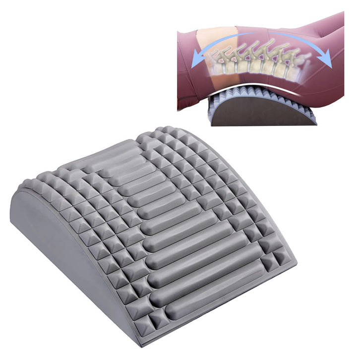 Dispozitiv intindere spate, Zola, suport lombar cu masaj acupresura, corector postura, ergonomic, 30 x 25 x 8.5 cm, gri