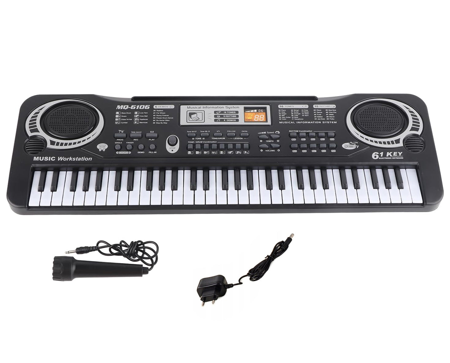 Orga electronica, Zola®, cu microfon, inregistare melodii, 61 clape, multiple tonuri si ritmuri, 54 x 17 cm