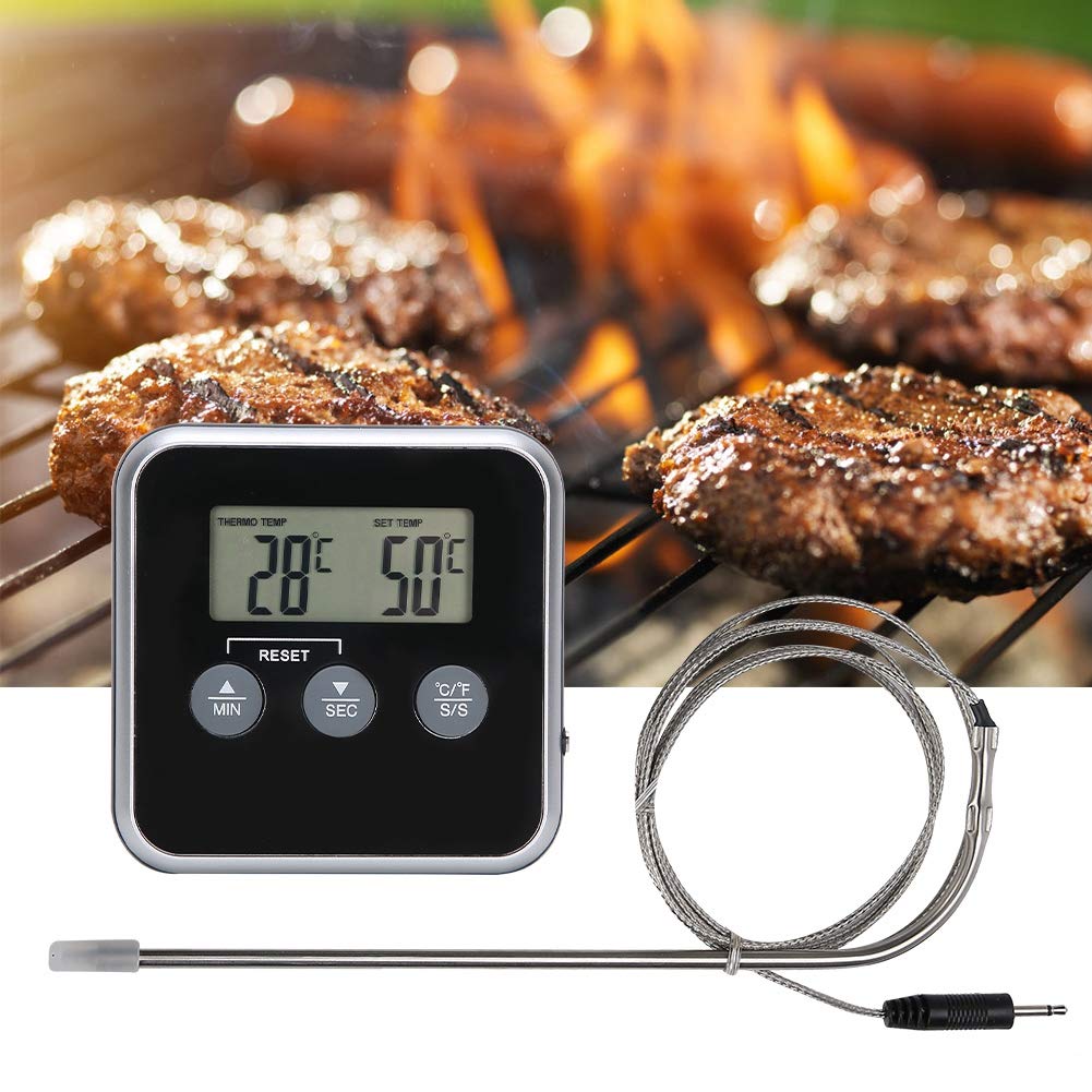 Termometru alimentar cu sonda, Zola®, digital, pentru carne, -50, +250 ° C, alerta temperatura, cu magnet, lungime calu 70 cm, 3 butoane de control, sonda din otel