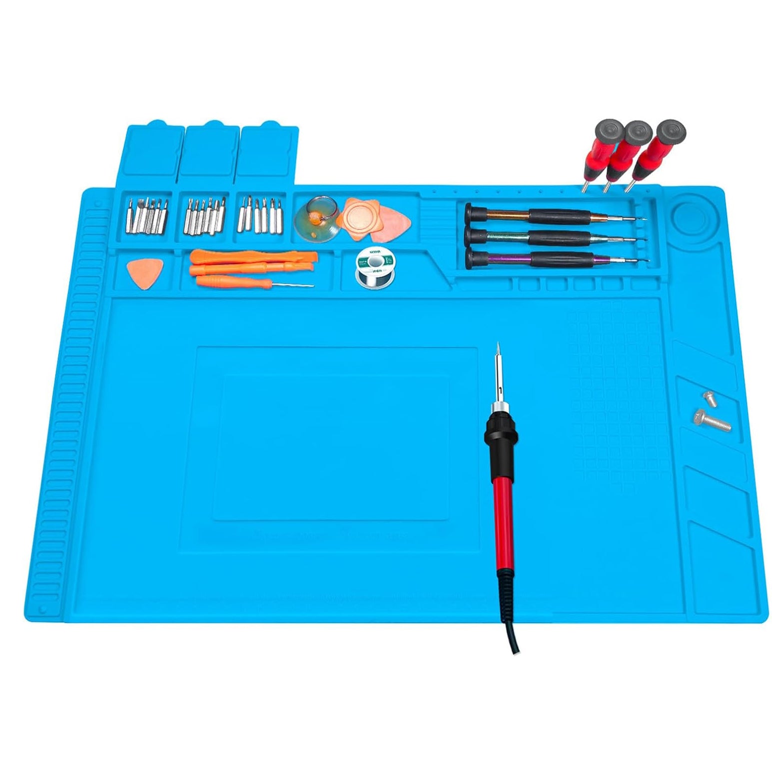 Covoras din silicon pentru lipit, Zola®, pentru fiecare pasionat de bricolaj, 45x30x0.5cm, albastru