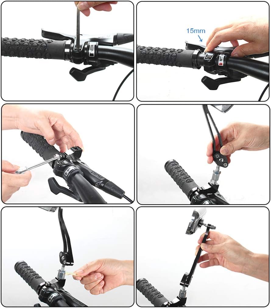 Set 2 oglinzi retrovizoare pentru bicicleta, Zola®, reglare 360 grade, dimensiune sticla 12x4.5 cm