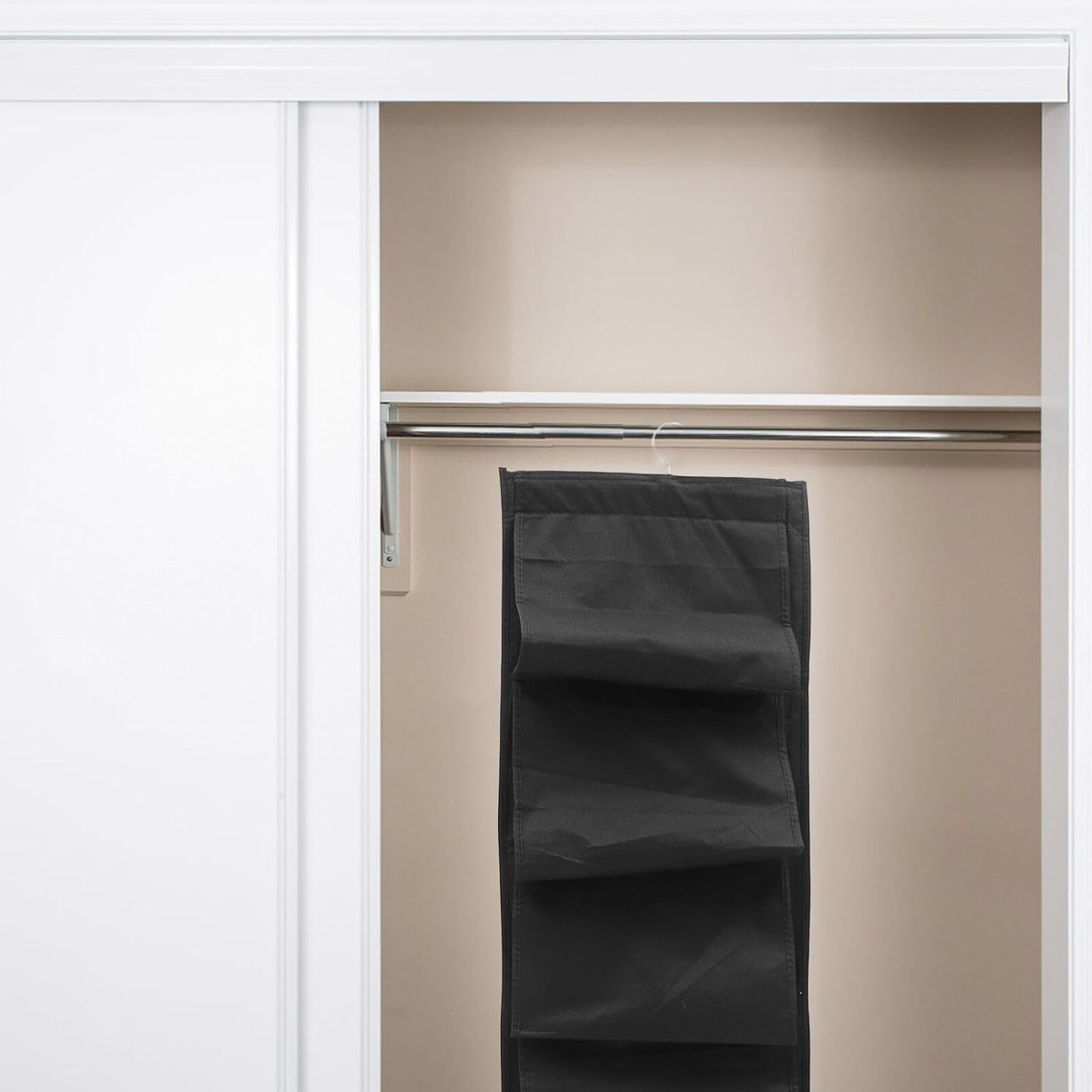 Organizator suspendat pentru pantofi, Zola®,  12 compartimente, agatatoare metalica, 117 x 32 cm, negru