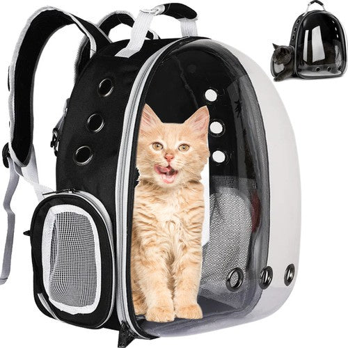 Rucsac pentru transportul animale, Zola, fereastra frontala, orificii ventilatie, buzunar lateral, greutate suportata 10 kg, 41 x 35 x 24 cm, negru