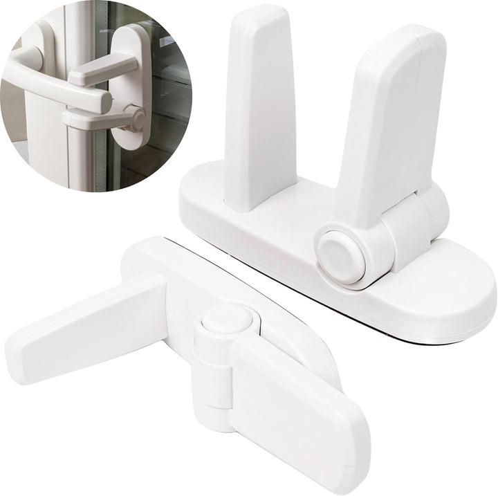 Set 2 sigurante anti-deschidere, Zola®, pentru usi si geamuri, 12x5x7 cm, albe