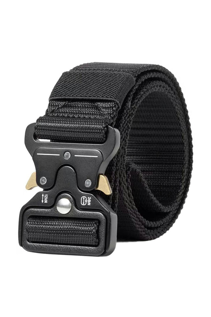 Curea tactica pentru barbati, Zola®, textila, reglabila,  131 cm , neagra
