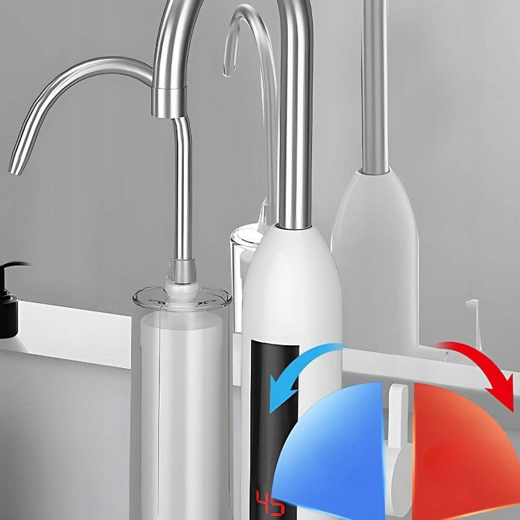 Robinet electric si filtru instant pentru incalzire apa, Zola, din inox, display LCD, rotire 360 grade, interval temperatura 30-60 grade cu afisaj,  putere 3 kW, 220V, argintiu