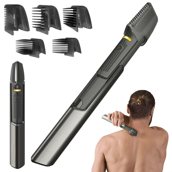 Aparat de tuns barba pentru barbati, 5 in 1,  Zola®, 4 accesorii de taiere, lama din otel inoxidabil, 4 biti, capac protector, reincarcabil,  cablu USB, gri, 20x3x3.5 cm