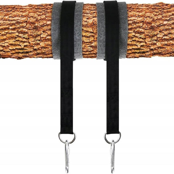 Set montare hamace si leagane, Zola, lungimea liniilor 150 cm, greutate maxima suportata 150 kg, din metal si poliester, negru
