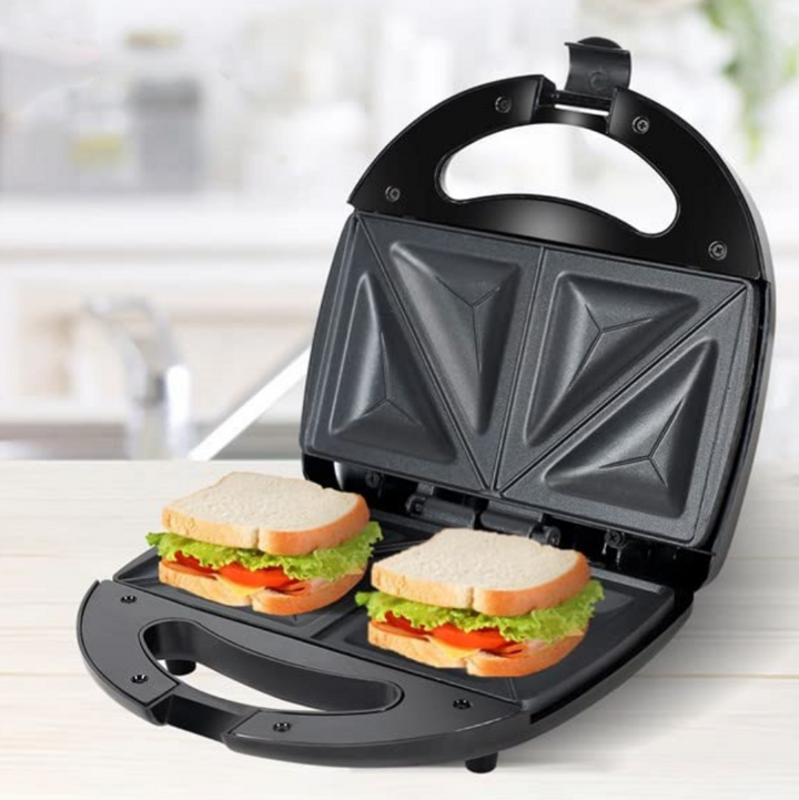Sandwich maker, Zola, 750W, forma triunghi, placi antiaderente, indicator luminos, incalzire pe ambele parti, 220/240, negru