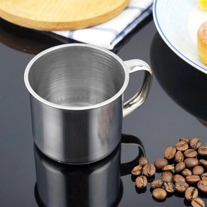 Cana inox cu maner, Zola, 450 ml, 9 x 9 cm, argintie