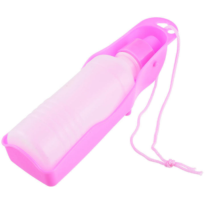 Sticla de apa pliabila, pentru catei, Zola®, 250 ml, din plastic, roz