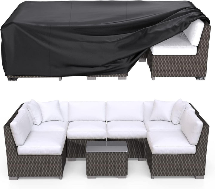 Husa pentru masa si scaune, Zola®, poliester, prindere cu snur, rezistenta la soare si umezeala, geanta depozitare, 100x160x240 cm, neagra