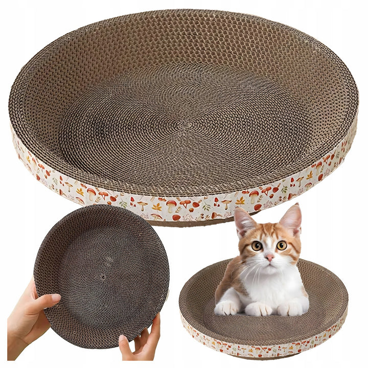 Zgarietor circular pentru pisici , Zola, cu catnip, 30 x 8 cm, carton,  maro