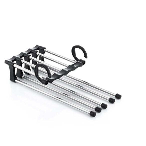 Umeras organizator pentru pantaloni, Zola®, 5 perechi, cu brate extensibile,15 x 35- 46 cm, negru