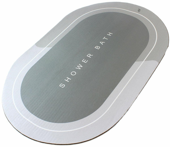 Covor de baie oval, Zola®, antiderapant, 60x40 cm, gri