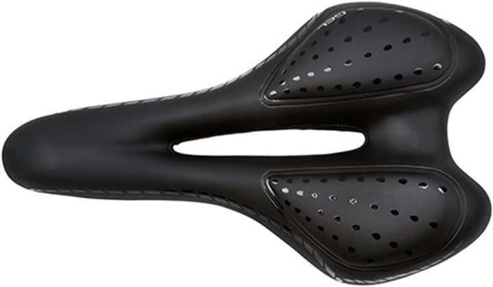 Sa pentru bicicleta, Zola, din gel extrem de confortabil, orificii de ventilatie, pe 2 tije, 27x16x5 cm, neagra