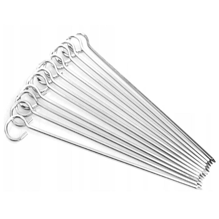 Set 12 bete pentru frigarui, UBX®, otel inoxidabil, 30 cm, argintii
