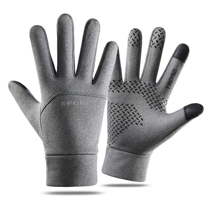 Manusi calduroase de iarna, Zola, marime L, functie touchscreen pentru degetul mare si aratator, unisex, 23.5 cm, gri
