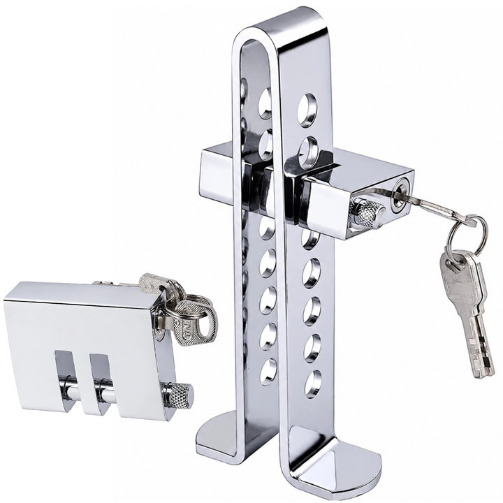 Blocator pedale auto, Zola, antifurt, pentru frana si ambreiaj, otel, reglare 8 trepte, 3 chei incluse, 19.5 x 7 cm