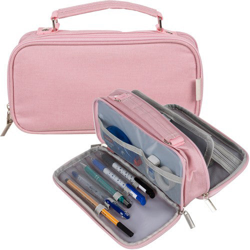 Penar neechipat, Zola®, cu 2 compartimente, clapeta Interioara tip organizator, agatatoare, 23 x 11 x 7 cm, roz