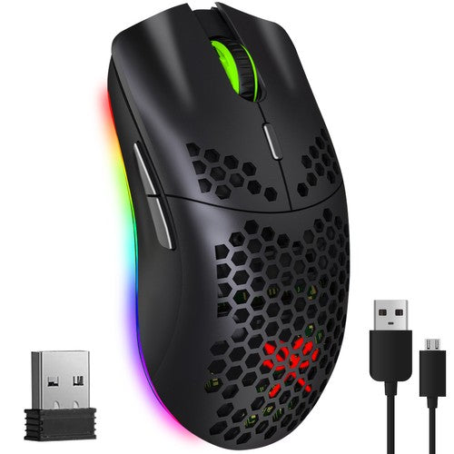Mouse gaming cu WI-FI, Zola®, cu acumulator, leduri multicolore, incarcare USB, 6 butoane programabile