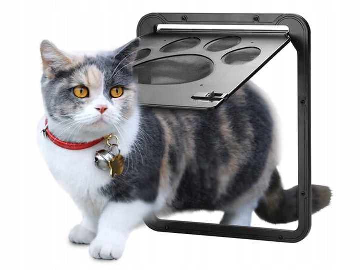 Usa pentru animalele de companie, Zola®, batanta, din plastic, asamblare usoara, 29x24 cm, neagra