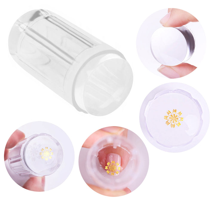 Stampila transparenta pentru realizarea decoratiunilor pe unghii, Zola®, din gel solid, flexibil, 6 cm