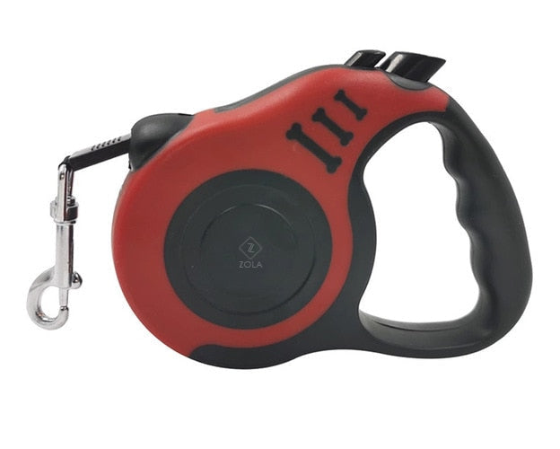 Lesa mecanica pentru caini, Zola®, lungime 5 m, greutate maxima suportata 15 kg, rosie