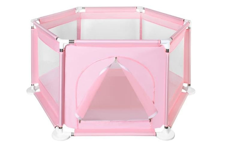 Tarc/loc de joaca pentru copii, Zola, material textil, roz, 125x110x65cm