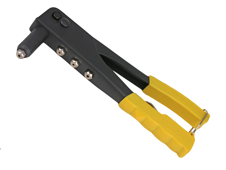 Cleste pentru nituri, Zola®, cu 4 varfuri de marimi diferite, maner din cauciuc, galben