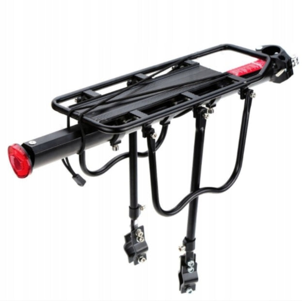 Portbagaj spate pentru bicicleta, Zola®, cu tija de prindere si stop, din aluminiu, greutate maxima suportata 50 kg