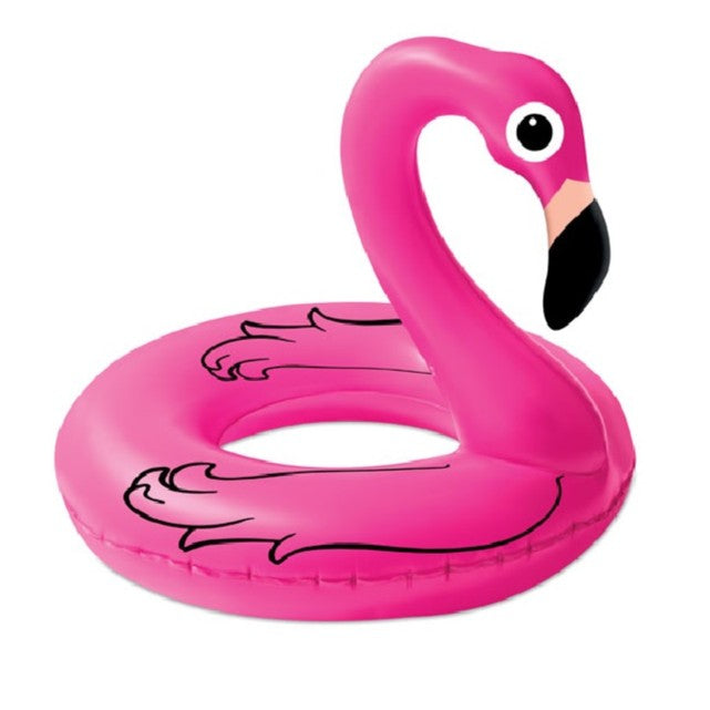 Colac gonflabil inot, Zola, model flamingo, diametru 75 cm, PVC, 90 x 75 cm, roz