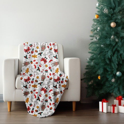 Patura pufoasa festiva, Zola,  150 x 200 cm, model Mos Craciun, poliester