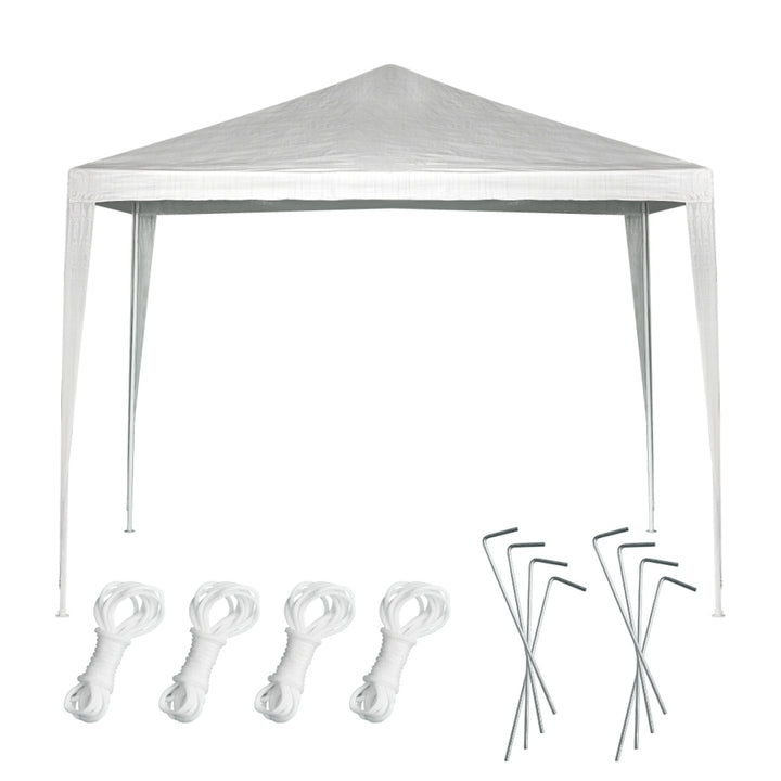 Pavilion/cort de gradina, Zola,  3 x 3 x 2.55 m, impermeabil, cadru metalic, polipropilena 90 g/m², accesorii montare incluse, alb