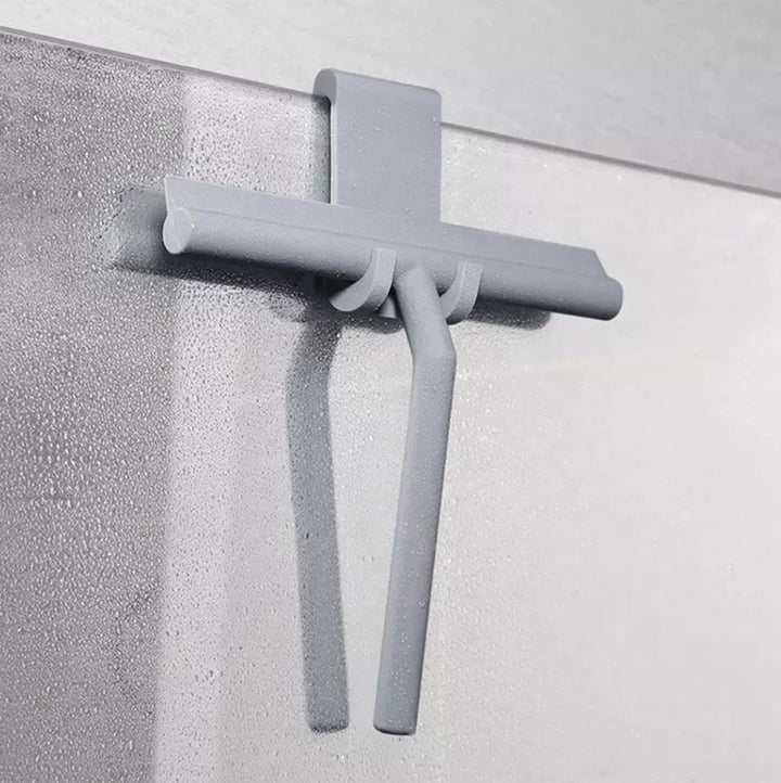Racleta pentru curatarea cabinei de dus, Zola, din plastic si silicon, 21x19 cm, gri