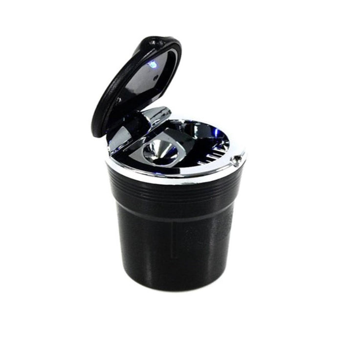 Scrumiera pentru masina, Zola®,  neagra, cu led, 10.5x6 cm