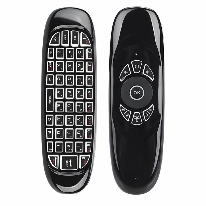 Telecomanda universala 3 in 1 , Zola, smart TV, tastatura qwerty, functie air mouse, Plug & Play, 151 x 45 x 14 mm, neagra