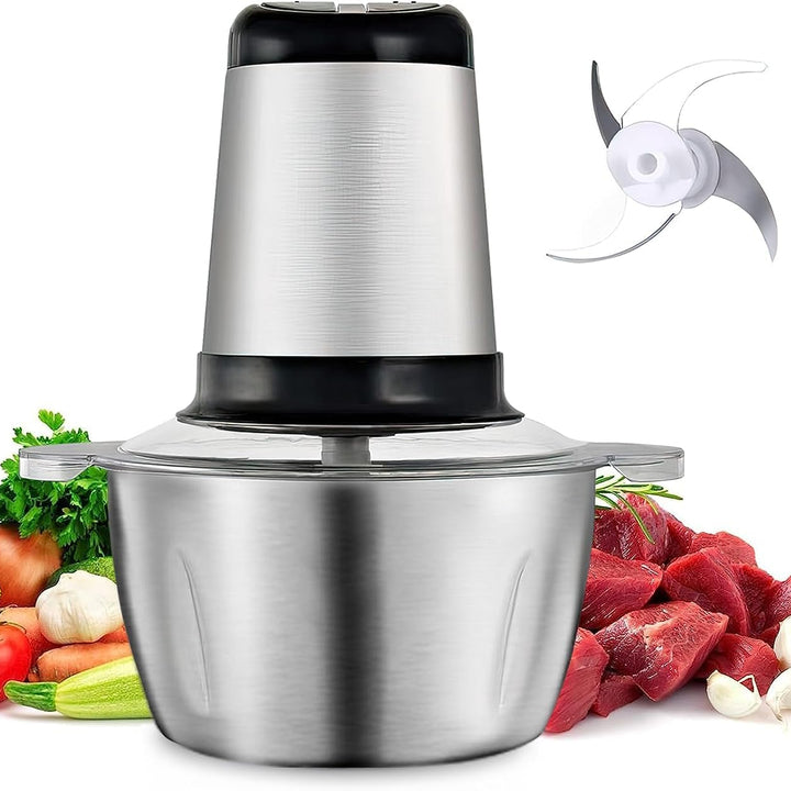 Tocator electric pentru legume si fructe, Zola®, 200W, trei lame din otel inoxidabil, gri