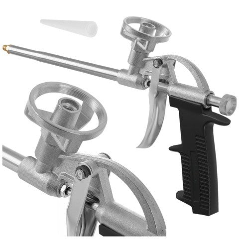 Pistol pentru aplicat spuma poliuretanica, Zola, reglare precisa, metalic, 30 x 16 x 1.5 cm, argintiu / negru